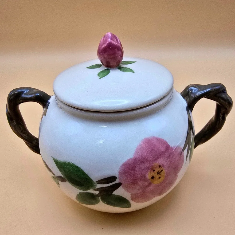 Franciscan Desert Rose Cream and Sugar Set Vintage Made in England Earthenware